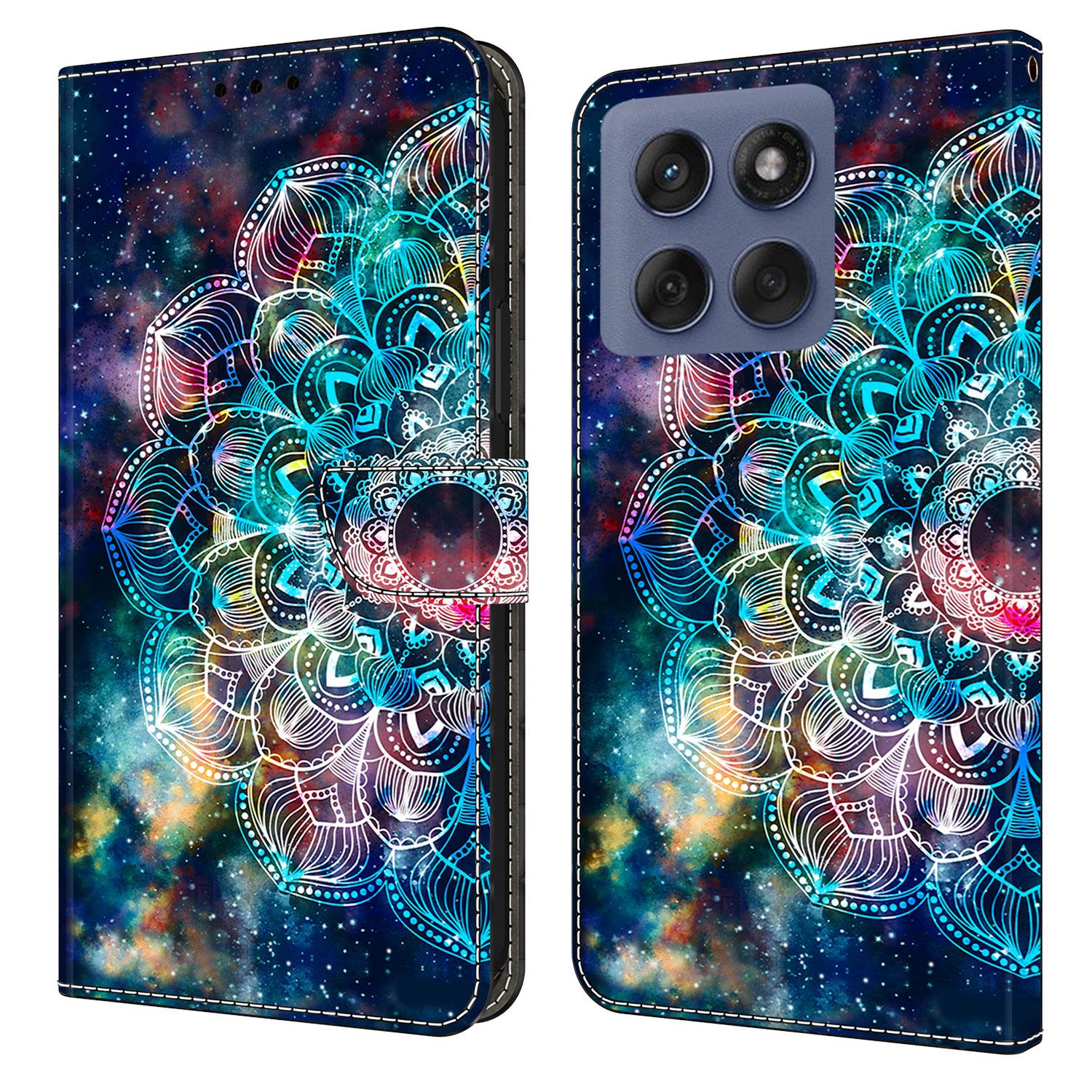 

For Motorola Edge 60 Fusion 5G/Edge 60 5G Case with Card Slot Pattern Printed TPU+PU Leather Flip Phone Cover Gyro Flower