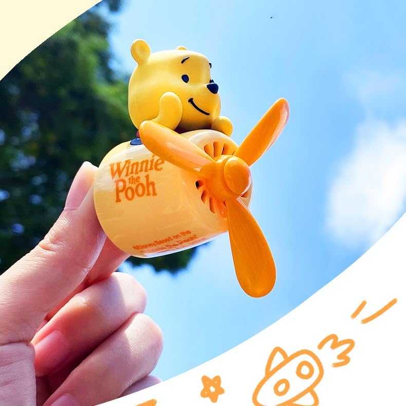 Winnie the Hello Mickey Minnie Judy Hopps Car Air Cute Bear Solid Easy Spiral Rotating Propeller Diffuser for Air Car Decoration Winnie the Pooh,