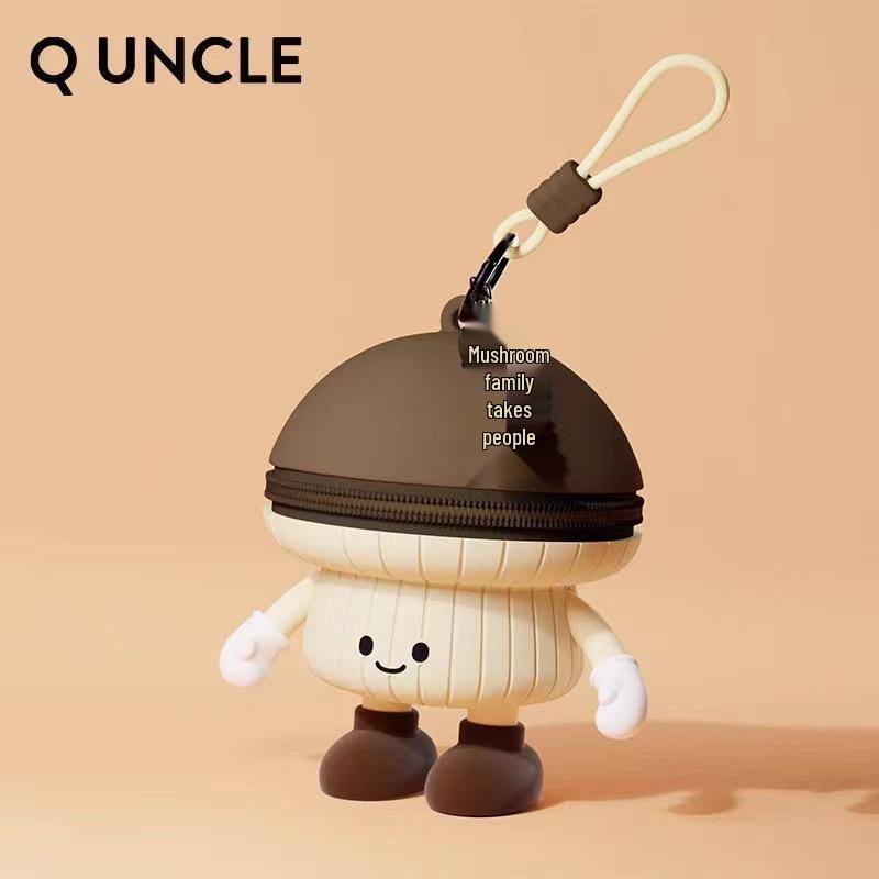 Cute Veggie Mini Coin Purse & Earphone Holder with Dazed Expression - Silicone Pendant for Kids