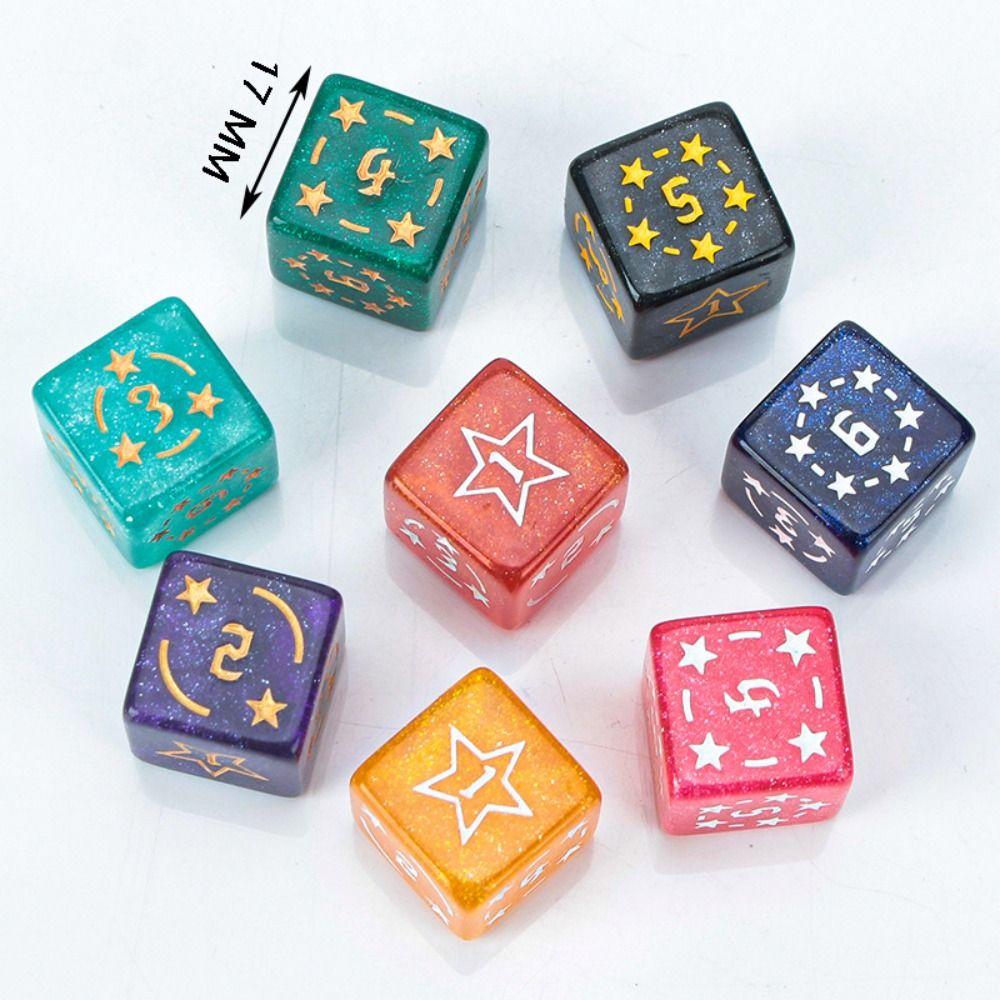 7PCS New Acrylic Star Dice Set D4 D6 D8 D10 D12 D20 8 Colors Dice For Table Games Polyhedral Table Games Dice Gift