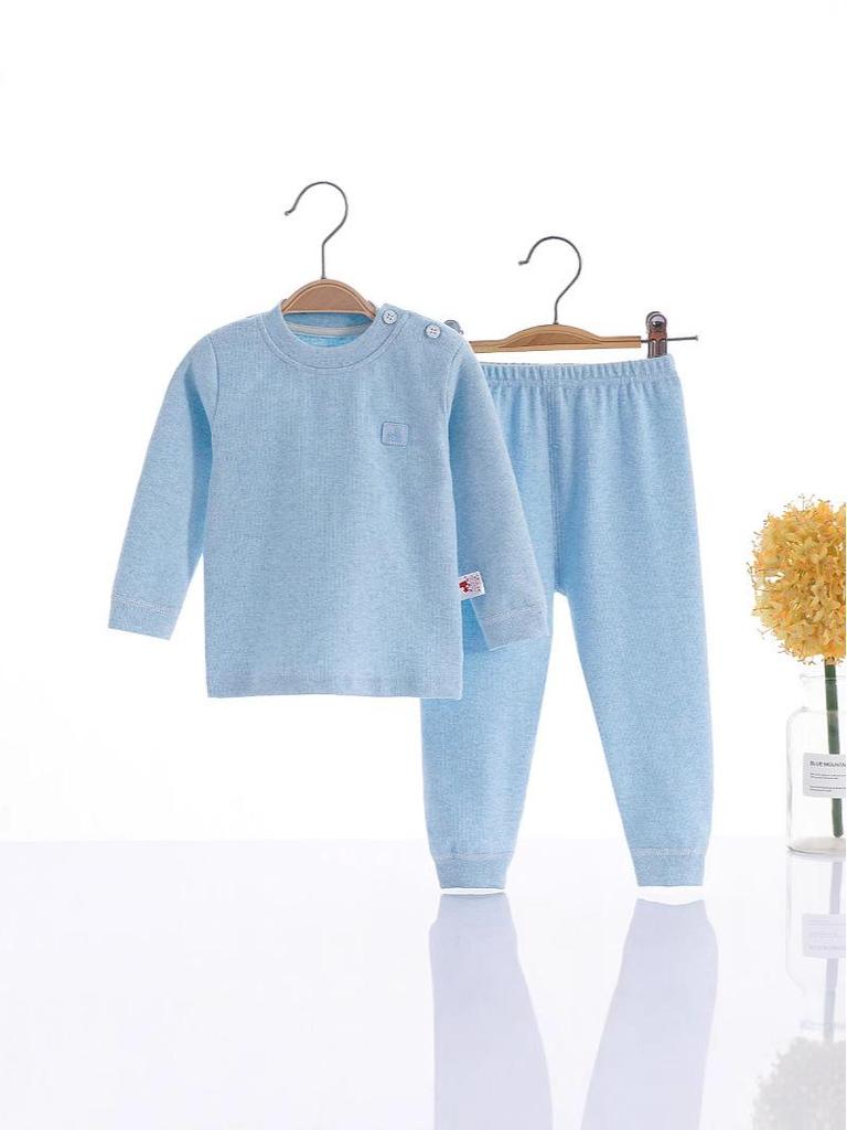 Children's Shu Velvet Warm Underwear Set - Sizes 66-175, Boys & Girls, Autumn/Winter Pure Cotton Clothes & Trousers