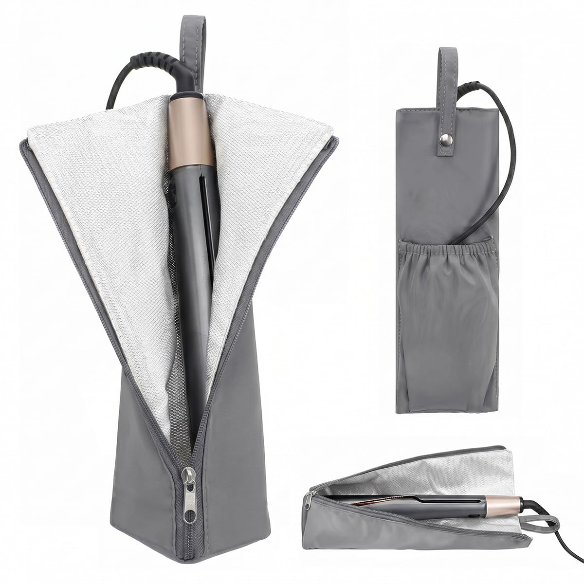 

Heat Resistant Store Iron Storage Straightening Iron Iron Storage Hanging Heat Full Opening with Cord Storage Trip Gathered Cord Available in Various сірий колір