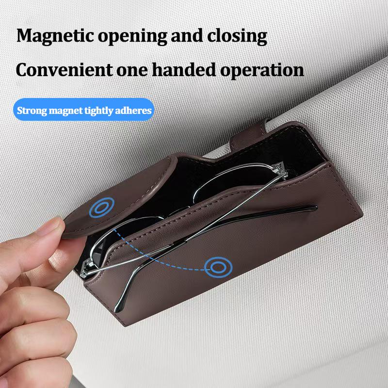 Car Glasses Case Sun Visor Leather Eyeglass Clip Auto Interior For Volvo Rdesign XC60 XC90 V40 EX30 S60 C30 V70 S90 XC40 V50 V60