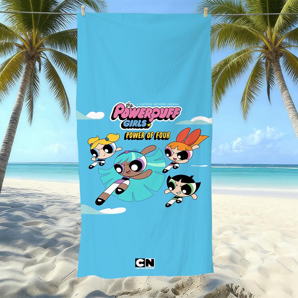 Cartoon Flying Little Policewoman Microfiber Beach Towel Quick-Drying Water-Absorbing Children'S Swimming Bath Towel Travel Portable Large Ruler