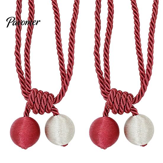 Adjustable Curtain Ties 2Pcs Tiebacks Rope, Decorative Handmade Tie Back, Simple Securing Holdbacks Ropes for Living Room Bedroom Window Sheer Drapes
