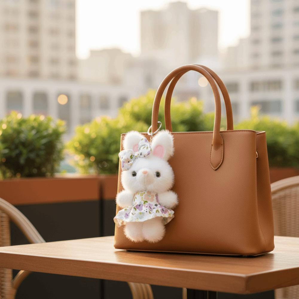 Soft Flower Skirt Bunny Pendant 12CM Rabbit Doll Pendant Fashion Stuffed Animal Keyring  Gifts