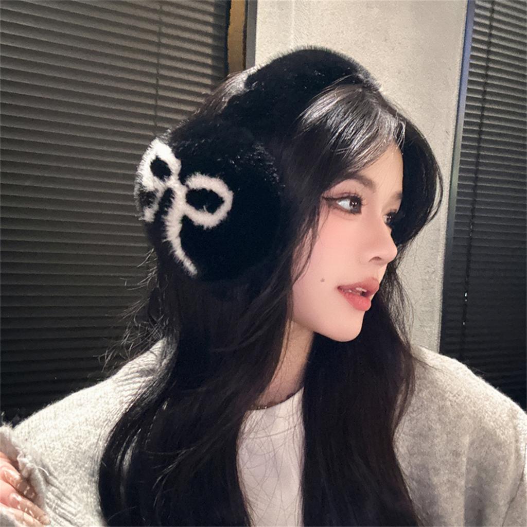 Adjustable Foldable Ear Muffs With Fashion Bowknot/Paws Pattern For Skiing And Camping Outdoor Winter Activity Earcovers