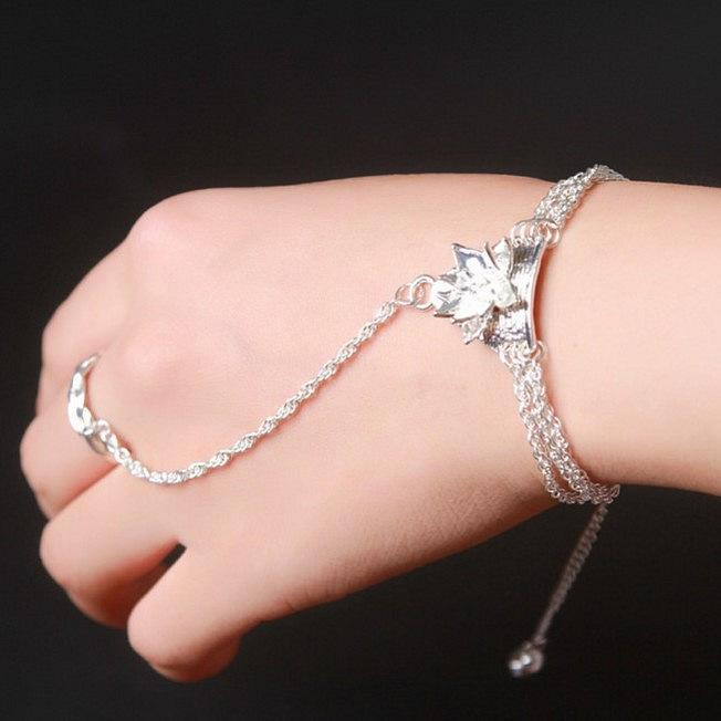 Zhu Xian Qingyunzhi Baguio Sad Flower Bracelet Ancient Clothing Hehuanling Lotus Bracelet Ring Integrated Women's Accessories