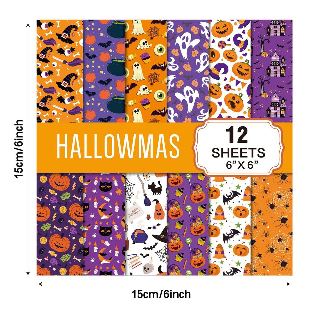 Halloween Theme Kraft Craft Paper DIY Gift Wrapping Paper Halloween Graffiti Party Star Castle Diamond Decoration Tissue Paper