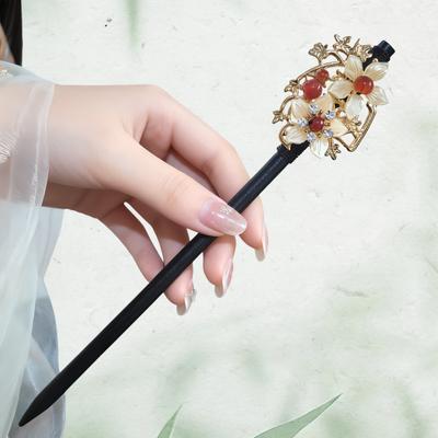 Tassel Hair Stick for Women Girls Hair Forks Wooden Ancient Floral Hairpin Hair Accessories Styling Tools Gifts