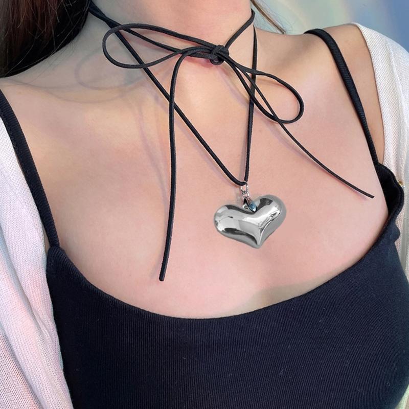 Simple Love Heart Aesthetic Necklace Fashion Simple Clavicle Chain Women Girls Wedding Jewelry Party Birthday Gift