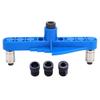 Drilling Hole Puncher Multipurpose Adjustable Dowel Jig Kit Blue Straight Hole Locator Portable Woodworking Tools for Carpenter