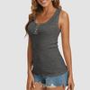 Women Vest U-Neck Sleeveless Button Down Camisole Blouse Slim Fit Basic Tank Tops Beach Office Party Wear