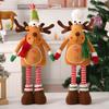 Christmas Ornaments Dolls Christmas Elk Legs Retractable Dolls Home Ornaments Party Window Decorations