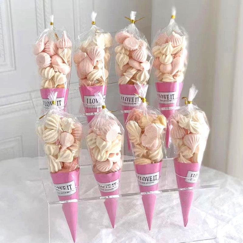 100 Pezzi Carta Stagnola Usa e Getta Porta Gelato Colore Solido Anti-Sporco Manico Spesso Manicotto Cono Gelato