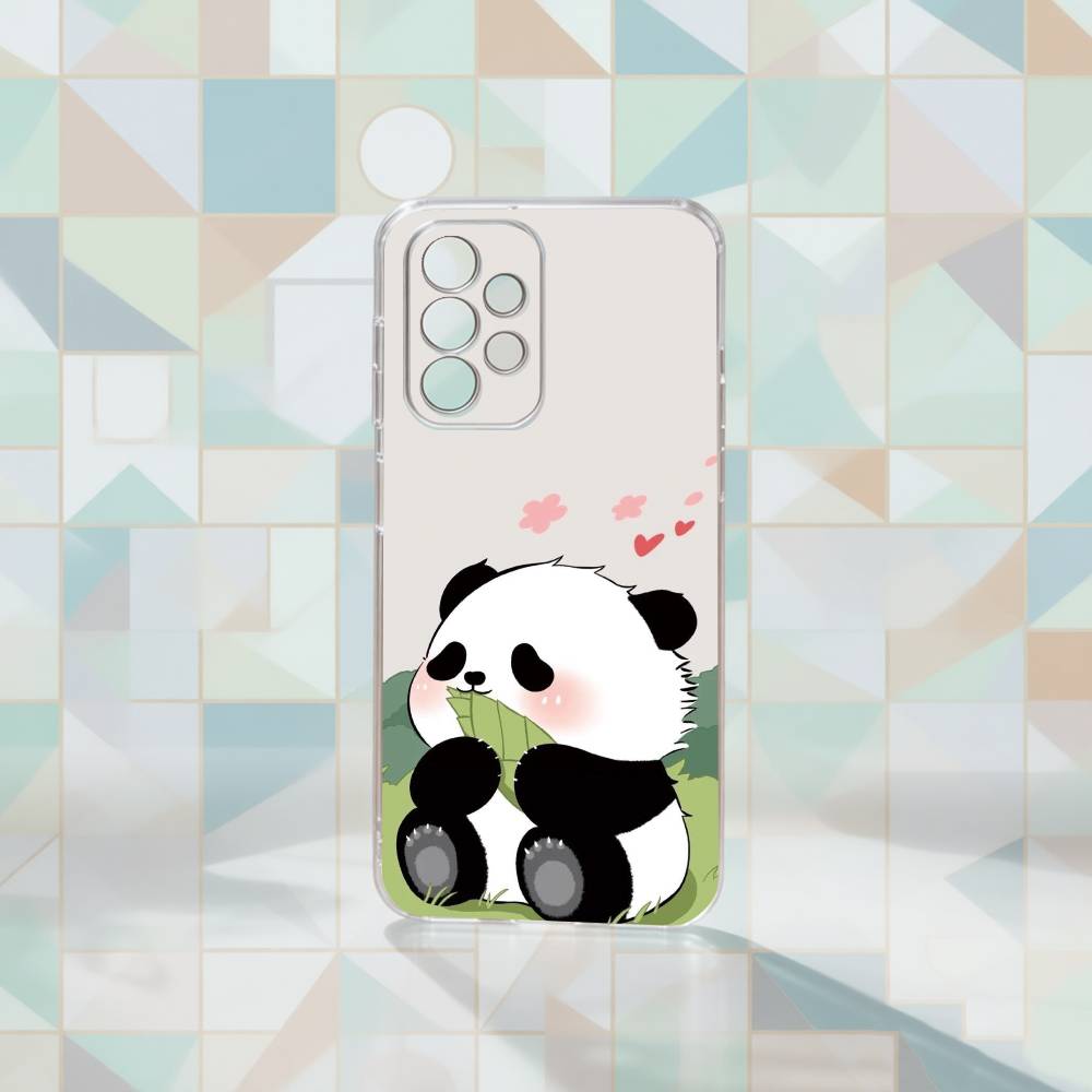 Cute Panda Phone Case Transparent Silicone Soft For Samsung S25,S24,S21,S22,S23,S30,Ultra,S20,Plus,Fe