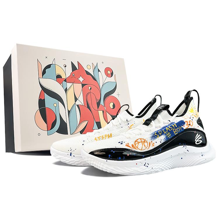 Under Armour Curry 8 Cushioning Slip Resistant Abrasion Resistant Low top Performance Basketball Shoes Unisex 3024785-111(Team40-S-BOX) 42