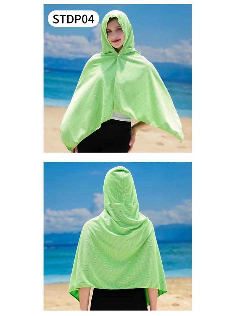 Outdoor Quick-Dry Beach Poncho & Sun Protection Cycling Shawl Hoodie