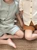 Set pigiama estivo 2025 in garza di cotone per neonati - Manica corta per bambini e bambine