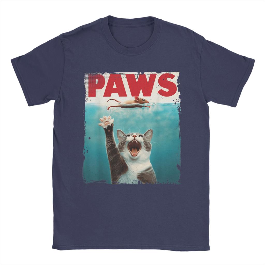Couple T-Shirt PAWS Parody Cat Mouse Humorous Cat Chasing Mouse Kitten T-Shirts Harajuku Summer Tee Shirt Cotton Tops Gift Idea