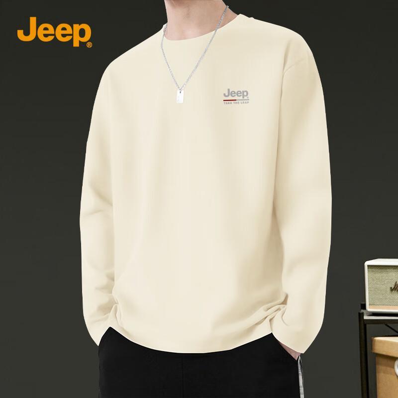 JEEP Men s Pure Cotton Long Sleeve Round Neck T-Shirt XL