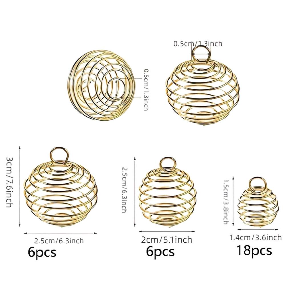 30 Pieces Unique Jewelry Pendant Hollow Ball Spring Pendant Jewelry Charm DIY Necklace Pendants for DIY Necklace Jewelry