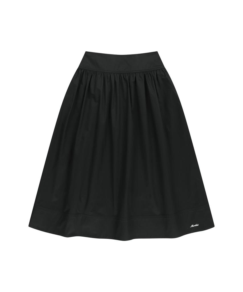 Malittepeulangsowajeobeo W Cotton Waist Wrinkle Skirt Black