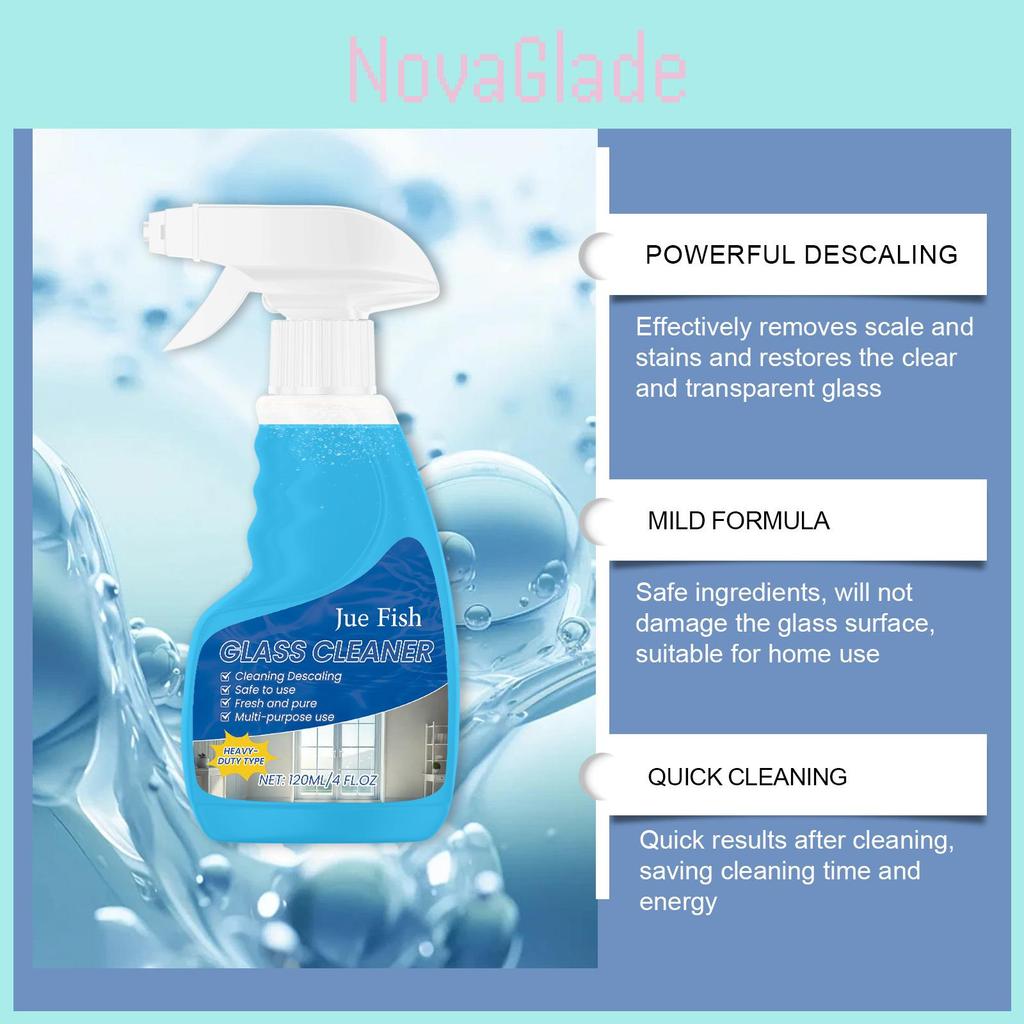 Jue-fish Multi-purpose Glass Cleaner Spray For Household Streak-free Shine 120ml