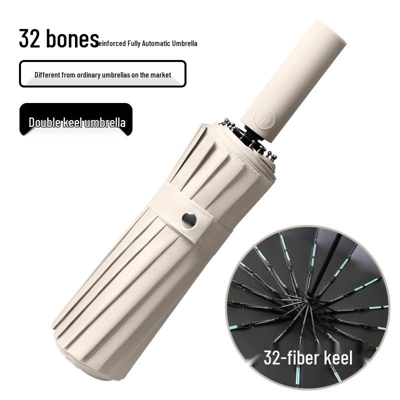 Dual-Use Extra-Large Folding Umbrella: Anti-UV, Rain or Shine, For Two