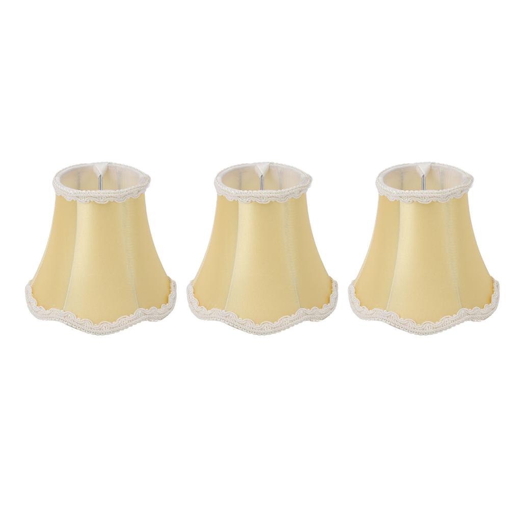 3PCS Fabric Lamp Shades E14 Clip On Vintage Decorative Table Lamp Replacement Shades for Candle