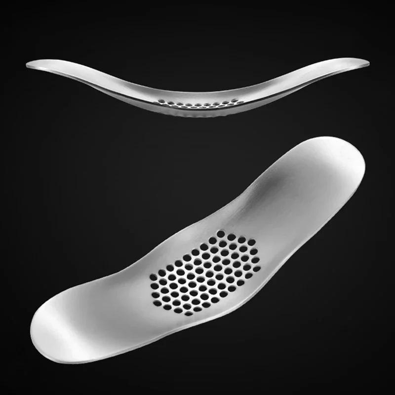 Garlic Press Rocker Stainless Steel Garlic Crusher Chopper Slicer Garlic Cutter Chopping Peeling Tools Home Kitchen Gadgets