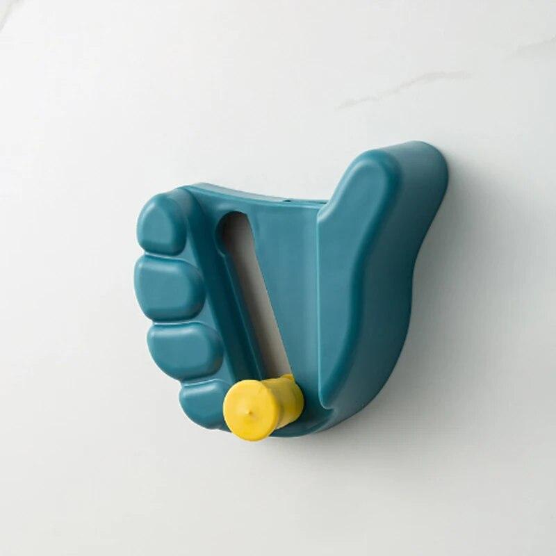 

Креативный многофункциональный скользящий крючок с зажимом для швабры без проколов на кухне, в ванной, клейкая стойка для метлы, домашний подарок синий