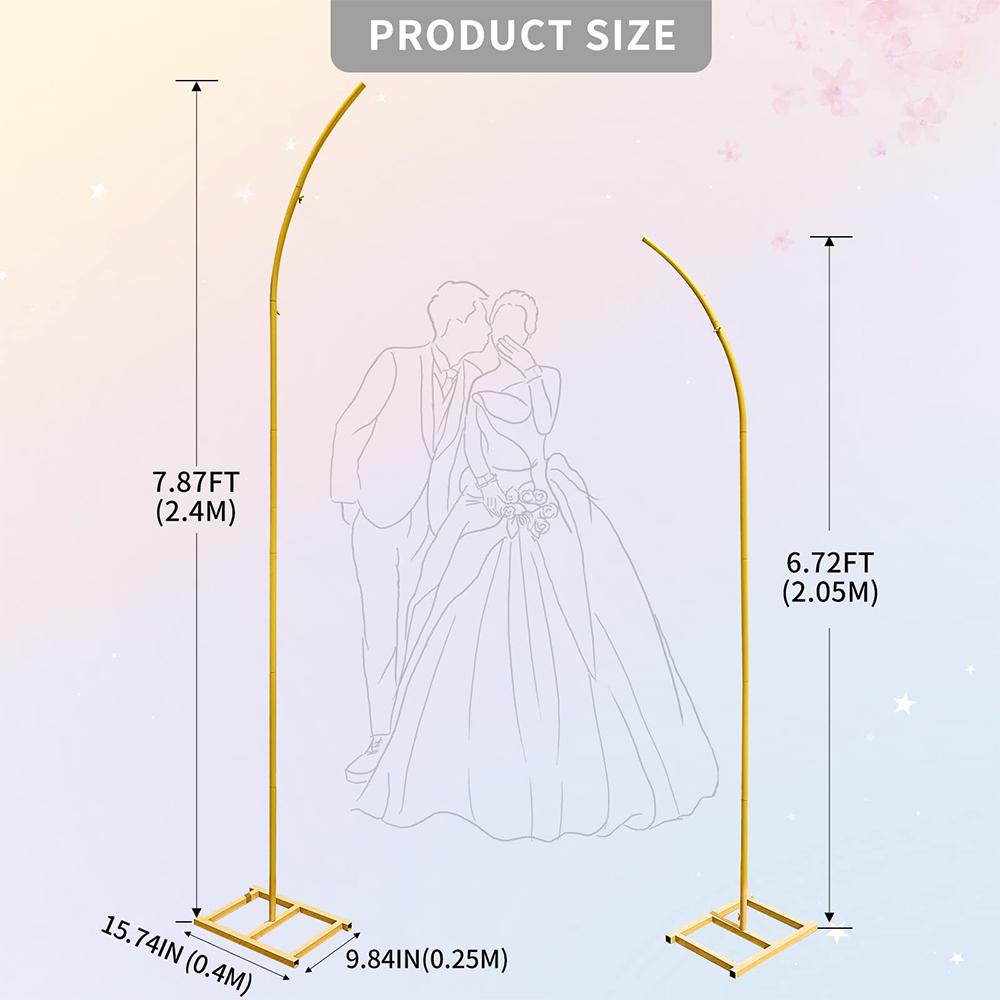Runtowo 2pcs/set Metal Wedding Arch Frame ,Wedding Decorations Balloon Arch Stand , Birthday Party Background Decoration