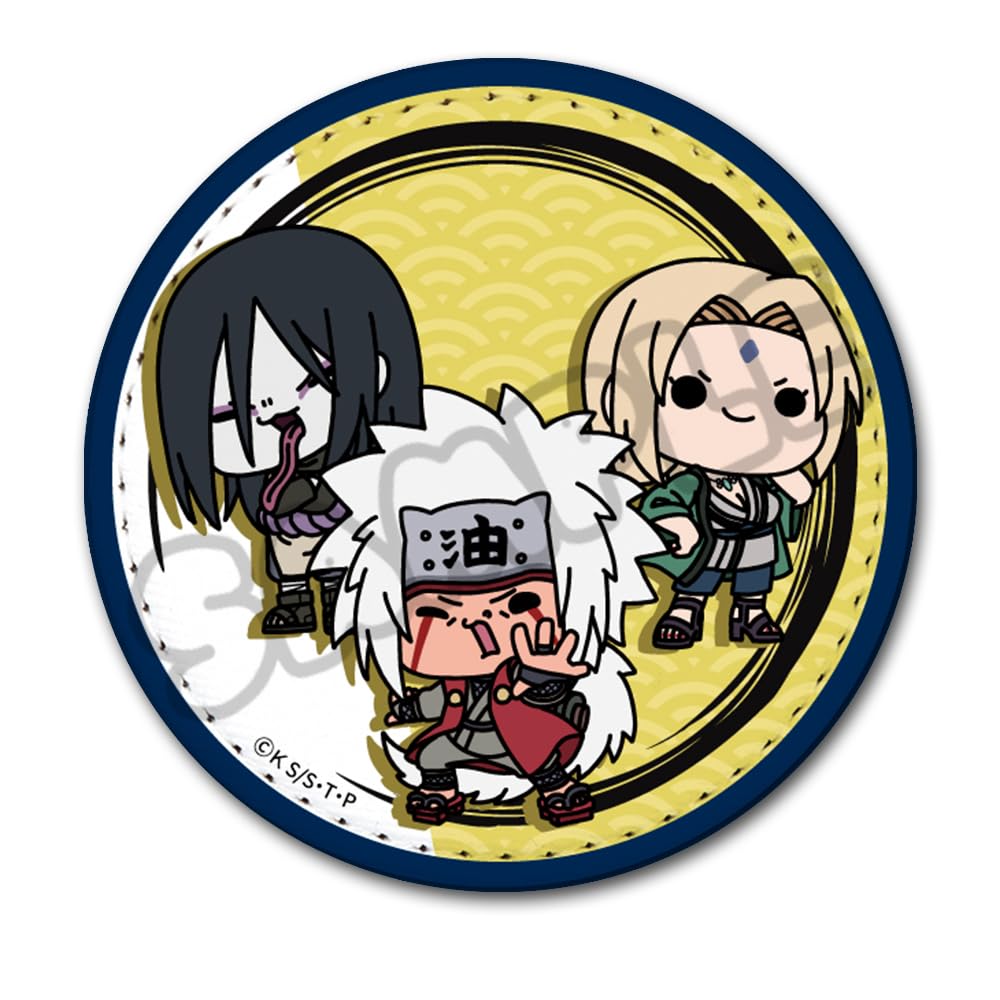TV Anime and Leather Badge MH  NARUTO  [Jiraiya, Tsunade, Orochimaru] [Round]