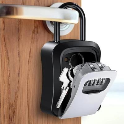 Wall Mounted Key Safe Box 4 Digit Combination Password Outdoor Key Storage Safe Box Weatherproof Wall Mounted Lock Box for Keys