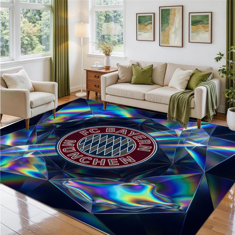 Tapis Velours Cristal Design Bayern Munich Tapis Décoratif Doux pour Chambre à Coucher Entrée