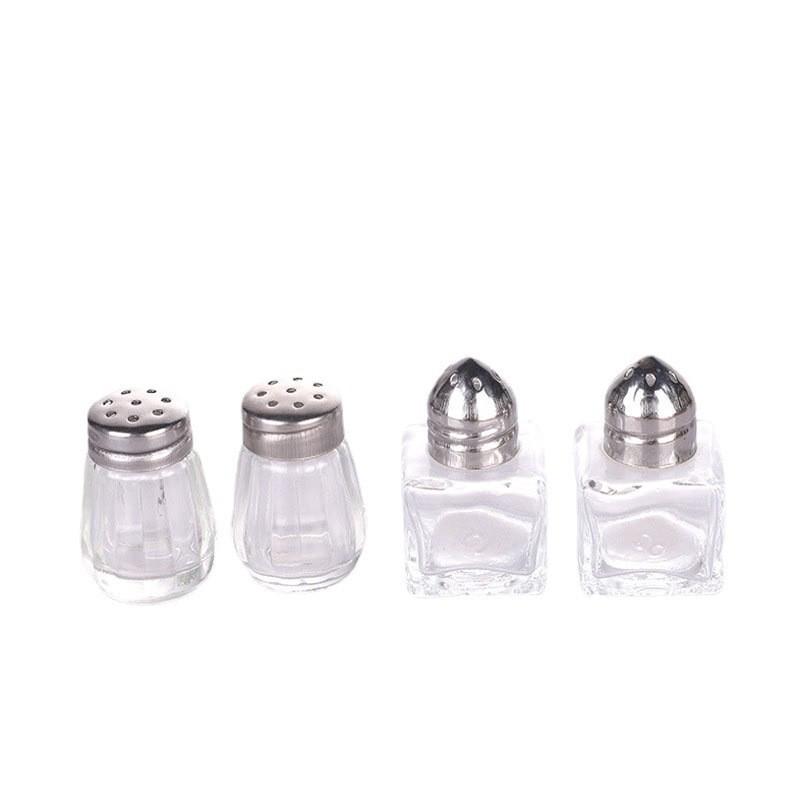 Portable Mini Glass Spice Jar with Sprinkler, Clear Seasoning Bottle for Outdoor Cooking & BBQ