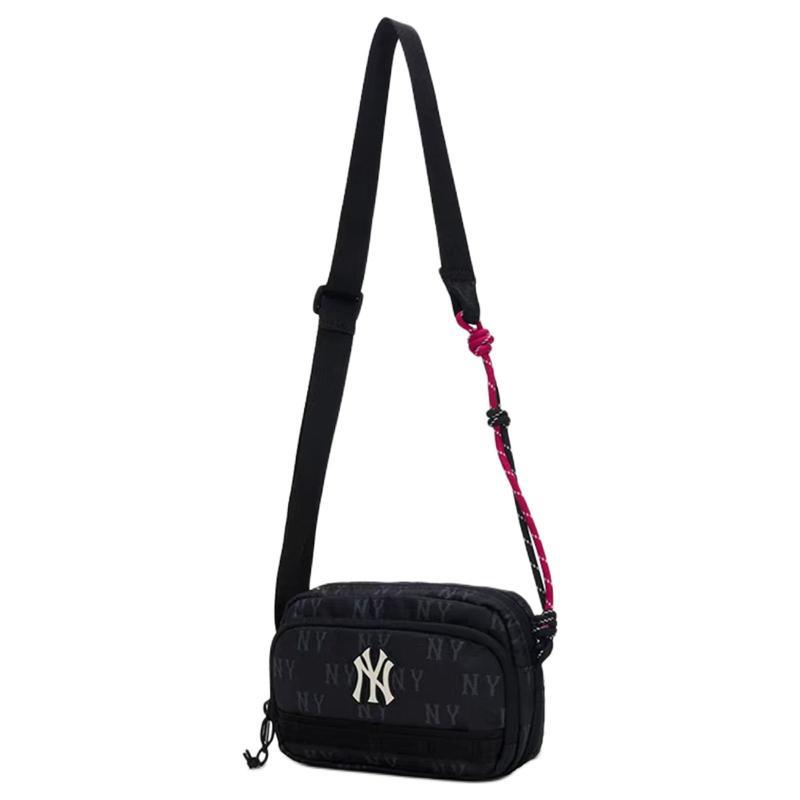 MLB New York Yankees Polyester Crossbody Bag Unisex Black Casual 3ACRM045N-50BKS