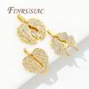 18K Real Gold Plated Charms For Jewelry Necklace Accessories Brass With Zircon Heart Pendants DIY Jewelry Making Supplies