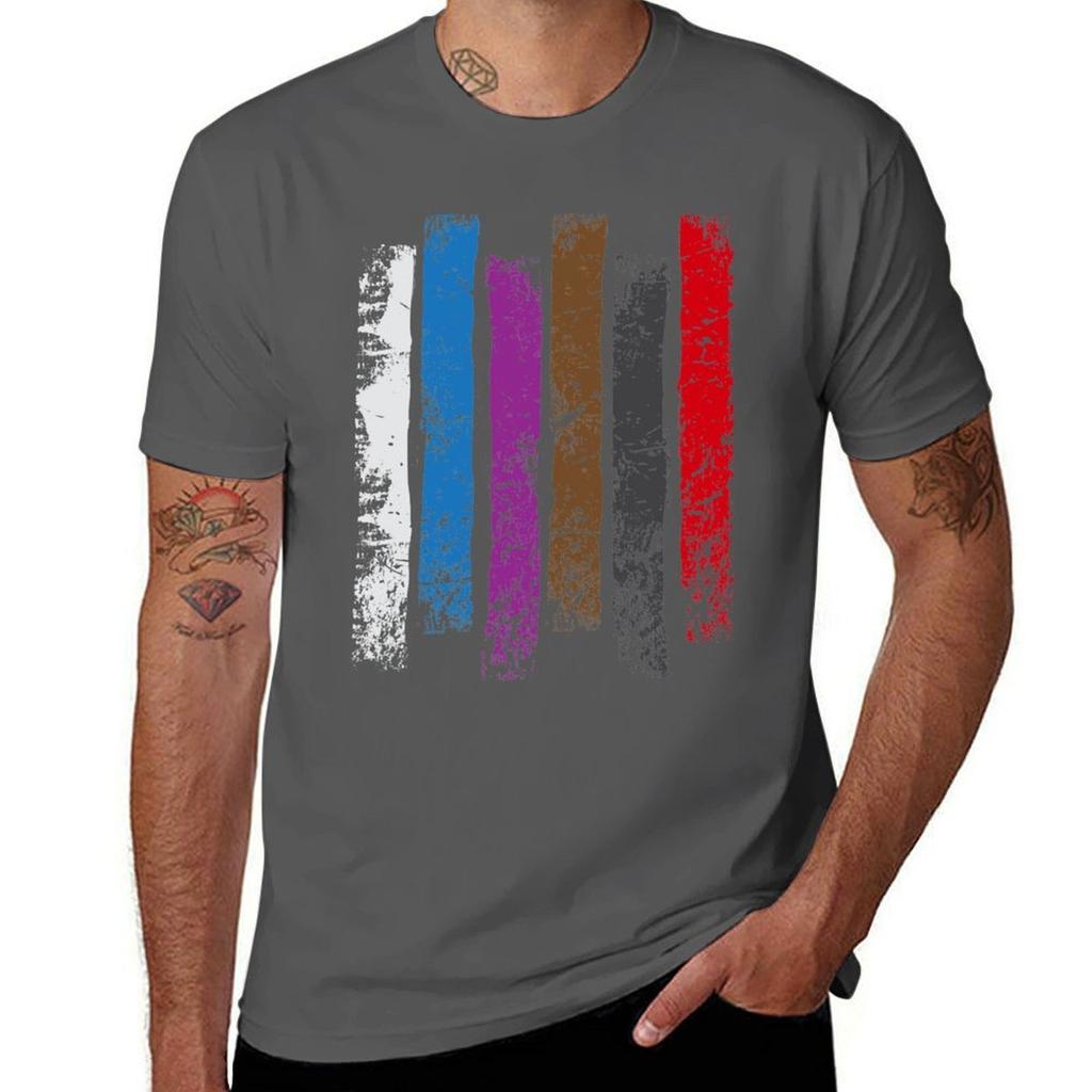 Bjj Belt Rank Vertical Stripes Shirt For Jiu Jitsu Tshirt Work Utility Short Sleeve Shirt