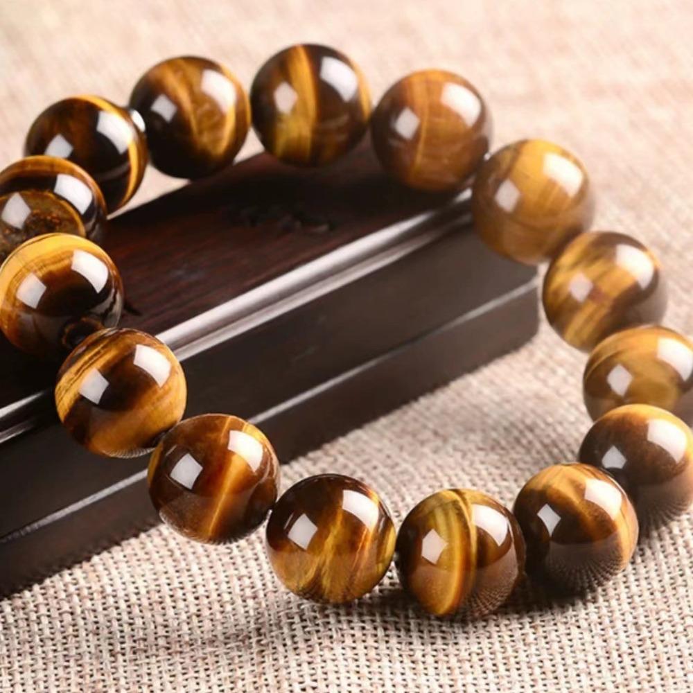 

2Pcs Fashion Energy Stone Beads 8-14MM Crystal Bead Bracelet Elastic Strand Bangles for Men Women
