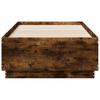 Bed Frame Smoked Oak 90 X 190 Cm Wood Based Material