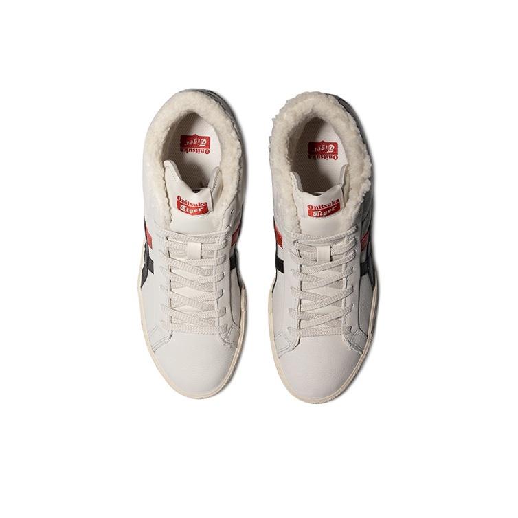 ONITSUKA TIGER Fabre RB Synthetic Leather Warm Non-Slip Mid-Top Sneakers Unisex Sneakers Light-Gray Black Red 1183B512-020
