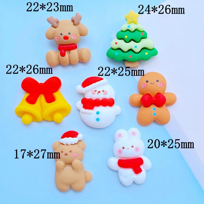 10 Stück Neue Niedliche Mini-Weihnachtsserie Flache Rückseite Harz-Cabochons Scrapbooking DIY Schmuck Handwerk Dekoration Zubehör