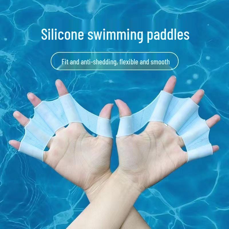 Youth & Adult Silicone Swimming Hand Paddles - Freestyle & Sculling Trainer Paddle Equipment.