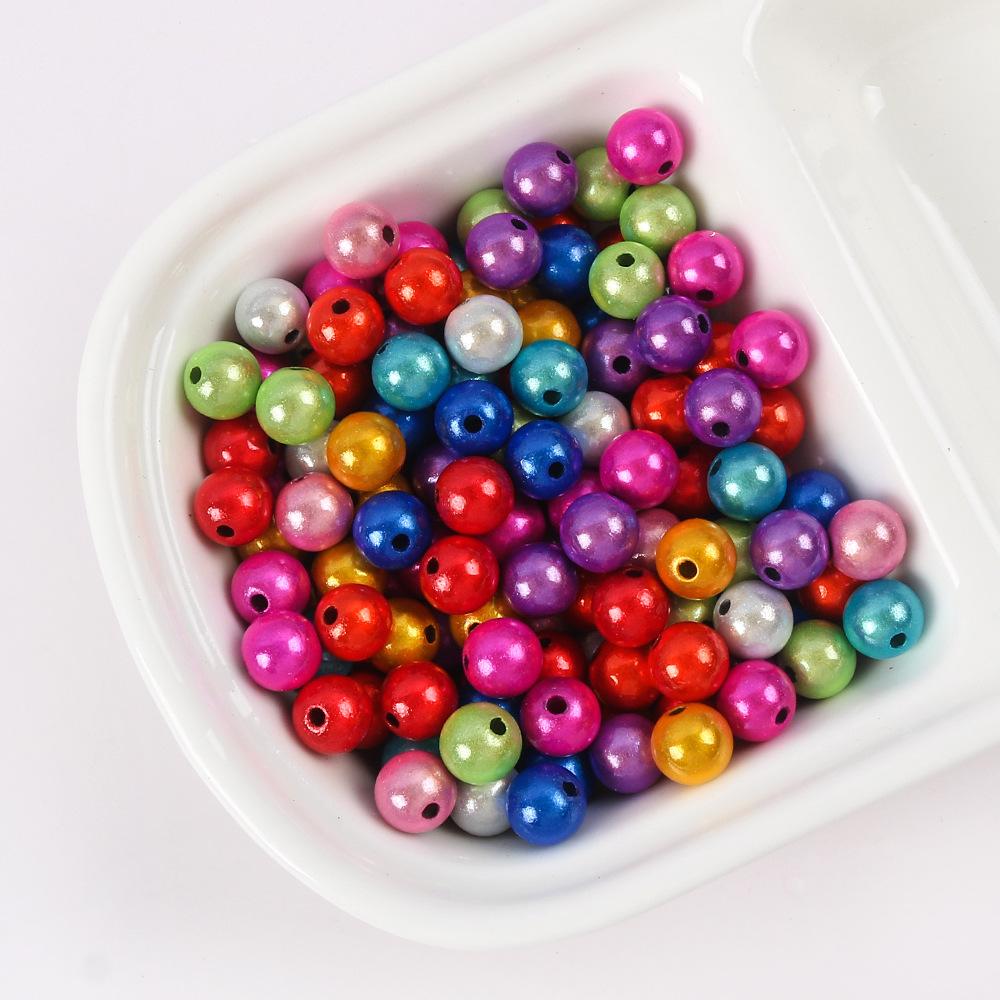 Color Dream Reflective Laser Acrylic Round Beads Diy Bracelet Necklace Accessories Handmade Jewelry Materials