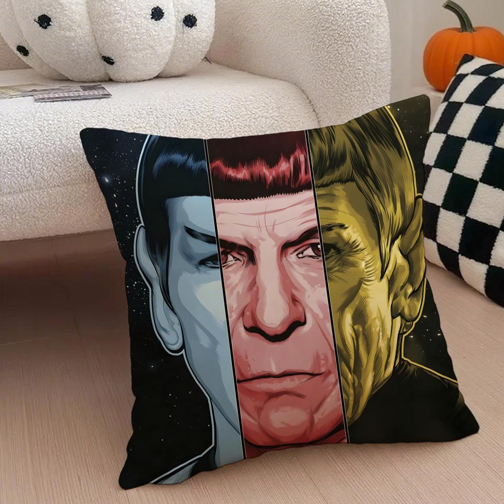 Iconic SciFi American TV Series SStar Trek Cushion Cover Throw Pillow Cover Hidden Button Durable Polyester Chair Cushion