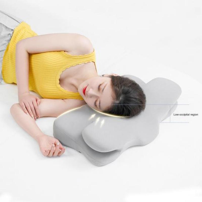 Chladivý prodyšný polštář na krk Měkký nastavitelný polštář z paměťové pěny se zapínáním na zip na spaní Krční ochranný polštář