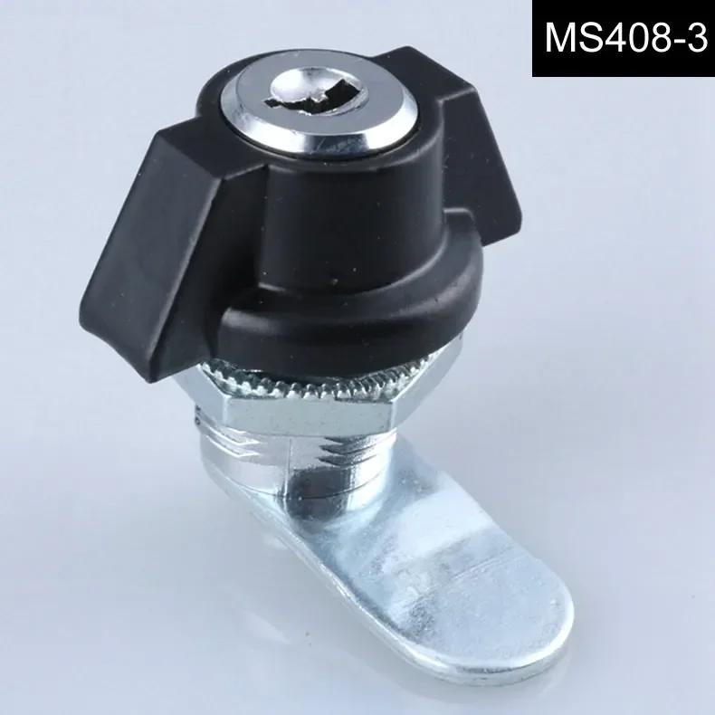 Black Double - wing cabinet lock MS408 cylinder lock , Cam cabinet locks, for Distribution box,Industrial cabinet lock