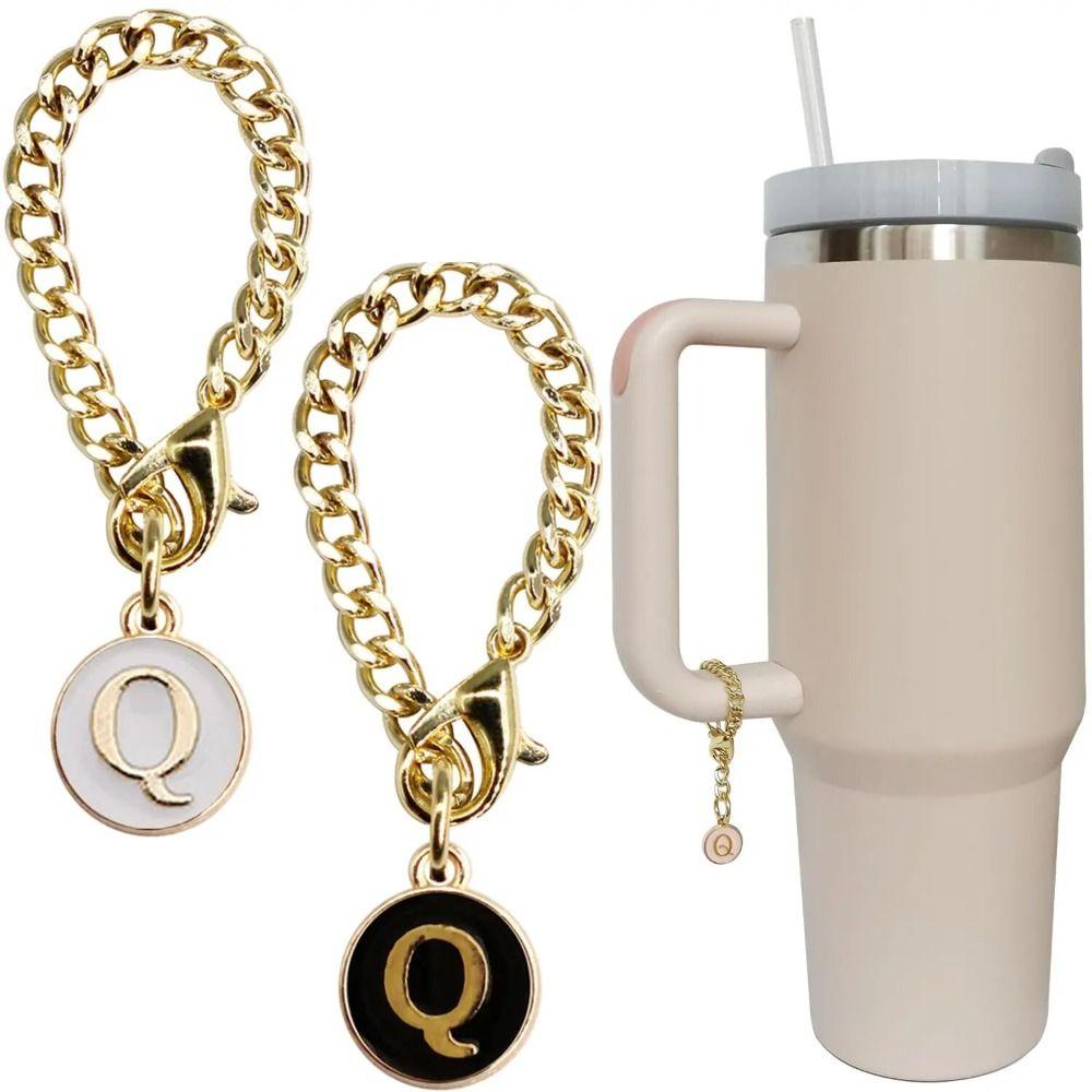 Initial Name Water Cup Handle Chain Personalized Identification Letter Charm Handle Charm  Backpack